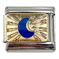 Gold Navy Moon 9mm Charm