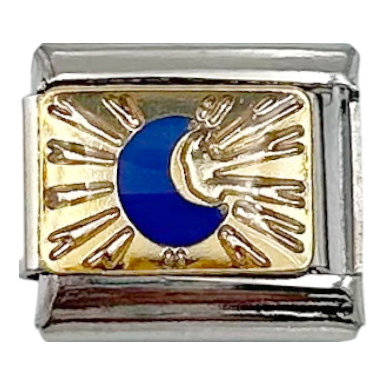 Gold Navy Moon 9mm Charm