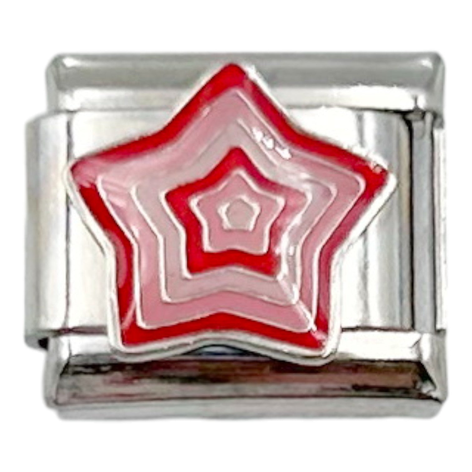 Pink Layered Star 9mm Charm