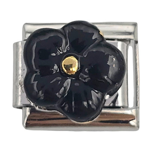Black Flower 9mm Charm