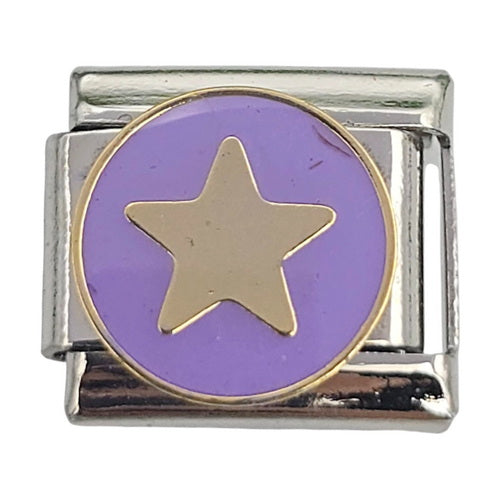 Purple Gold Star 9mm Charm
