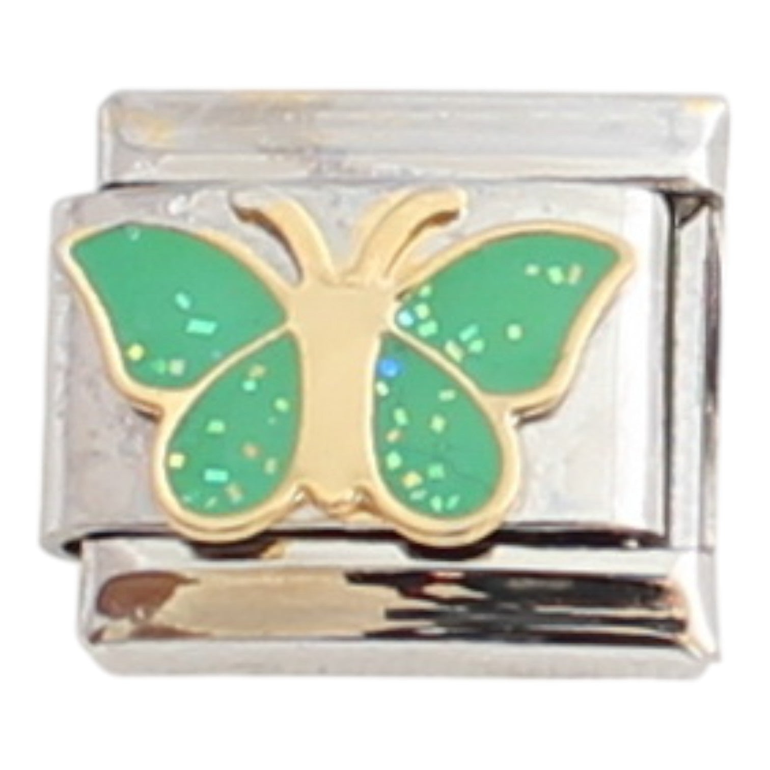 Green Butterfly 9mm Charm