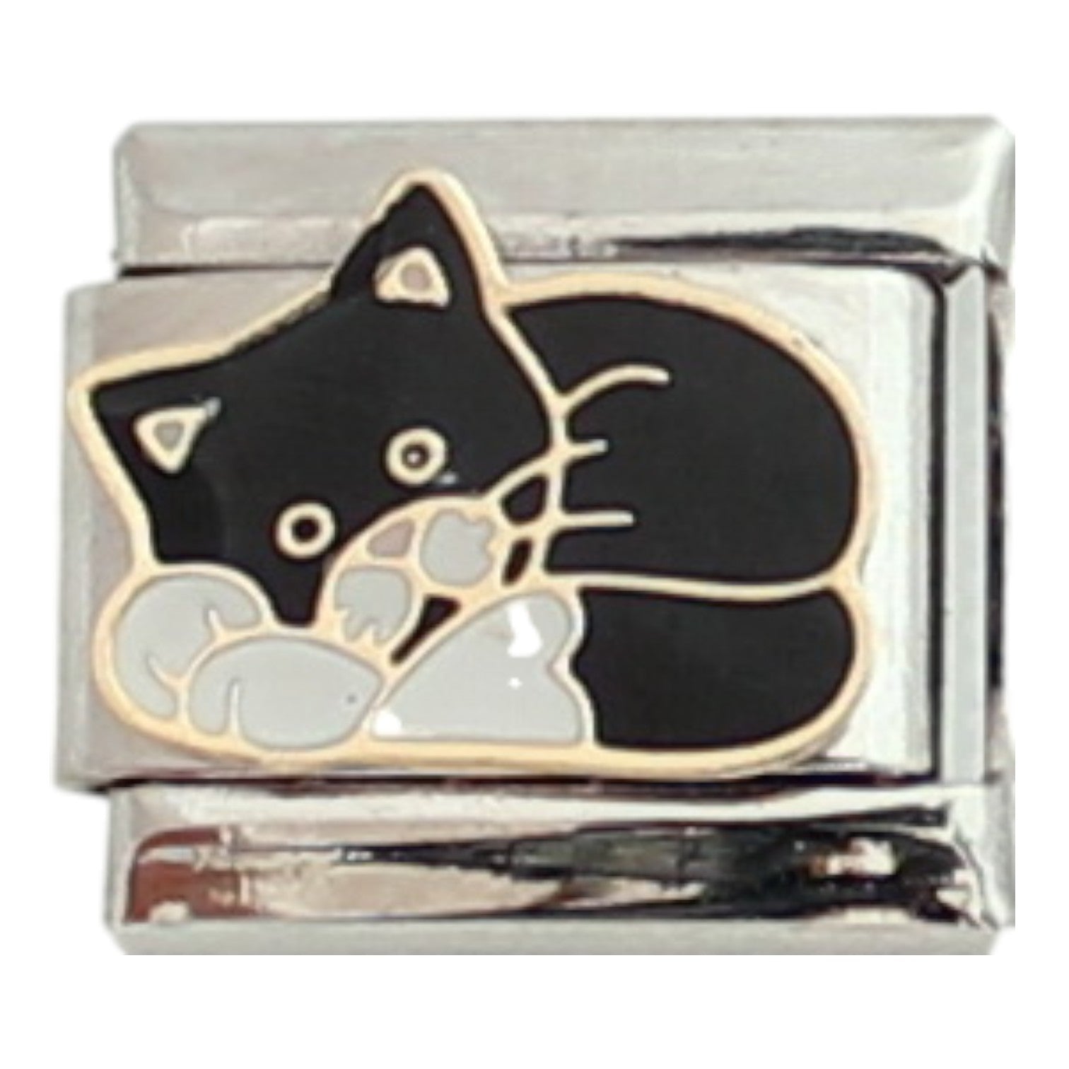 Black and White cat 9mm Charm