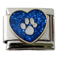 Paw on Blue Heart 9mm Charm