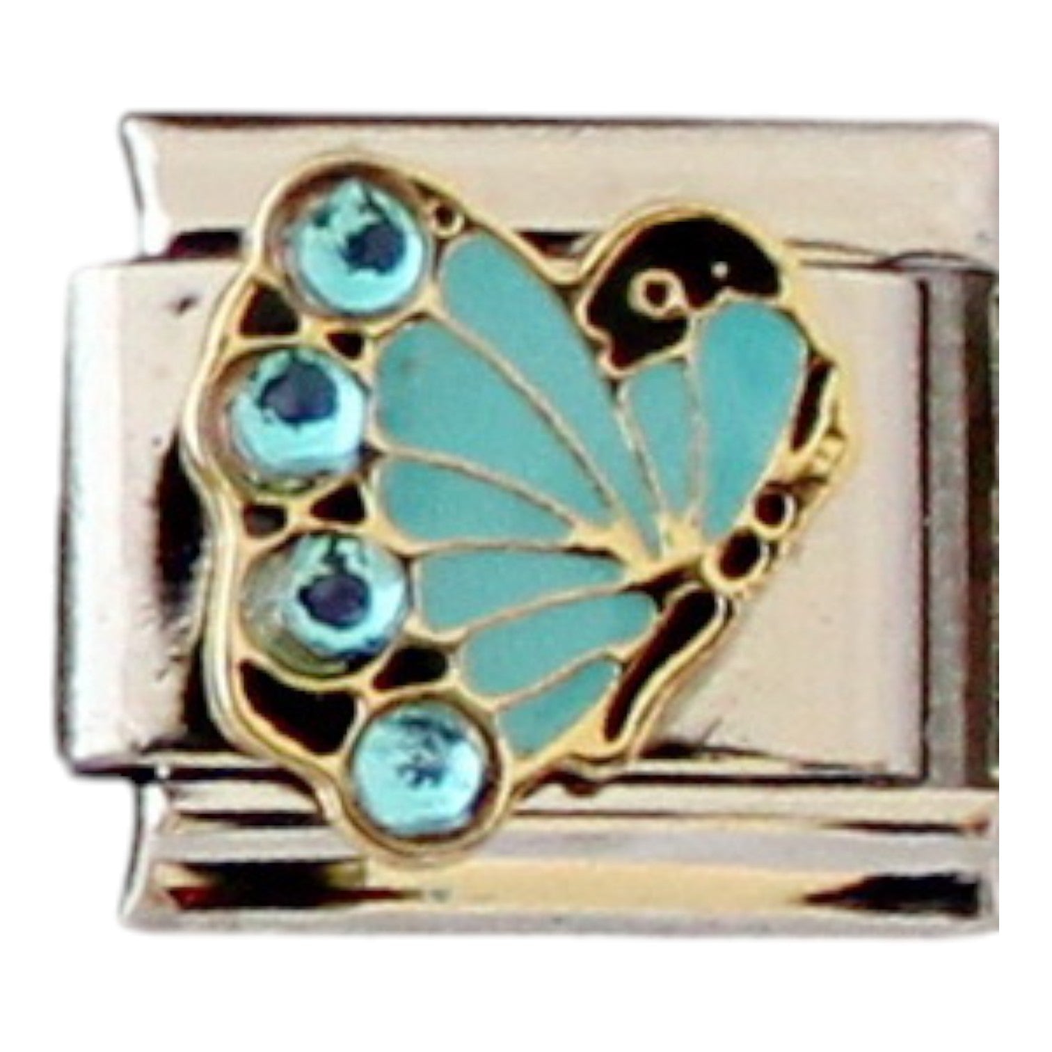 Blue butterfly stones 9mm Charm