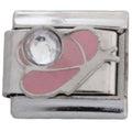 Pink Butterfly with Clear Stone 9mm Charm