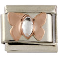 Rose Gold Butterfly 9mm Charm