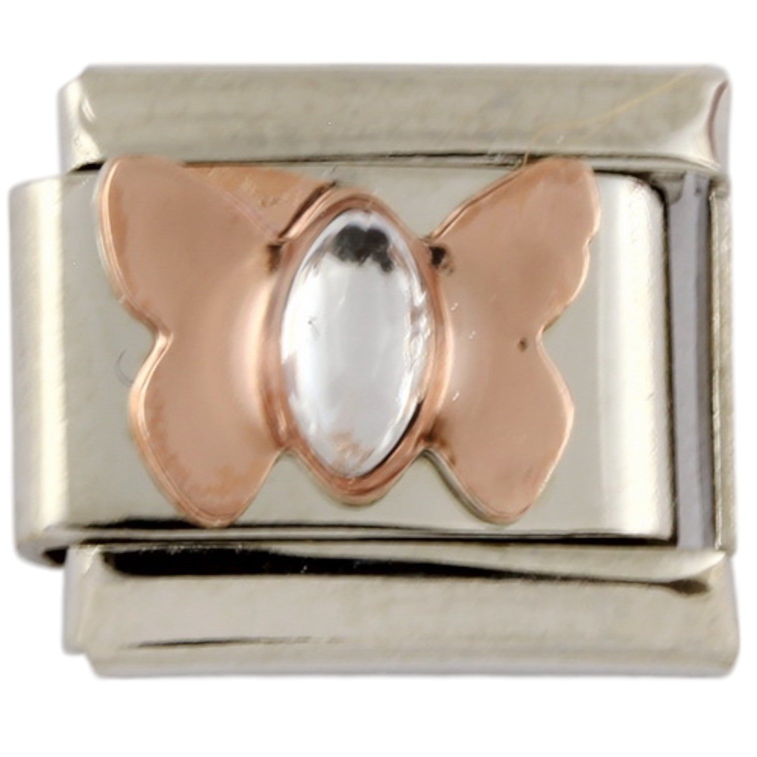 Rose Gold Butterfly 9mm Charm