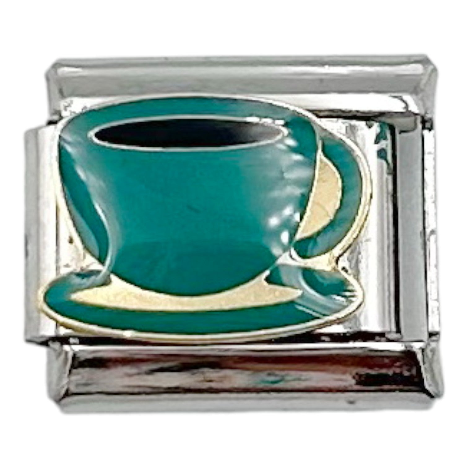 Tea Cup Green 9mm Charm