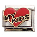 My Kids on Red Heart 9mm Charm