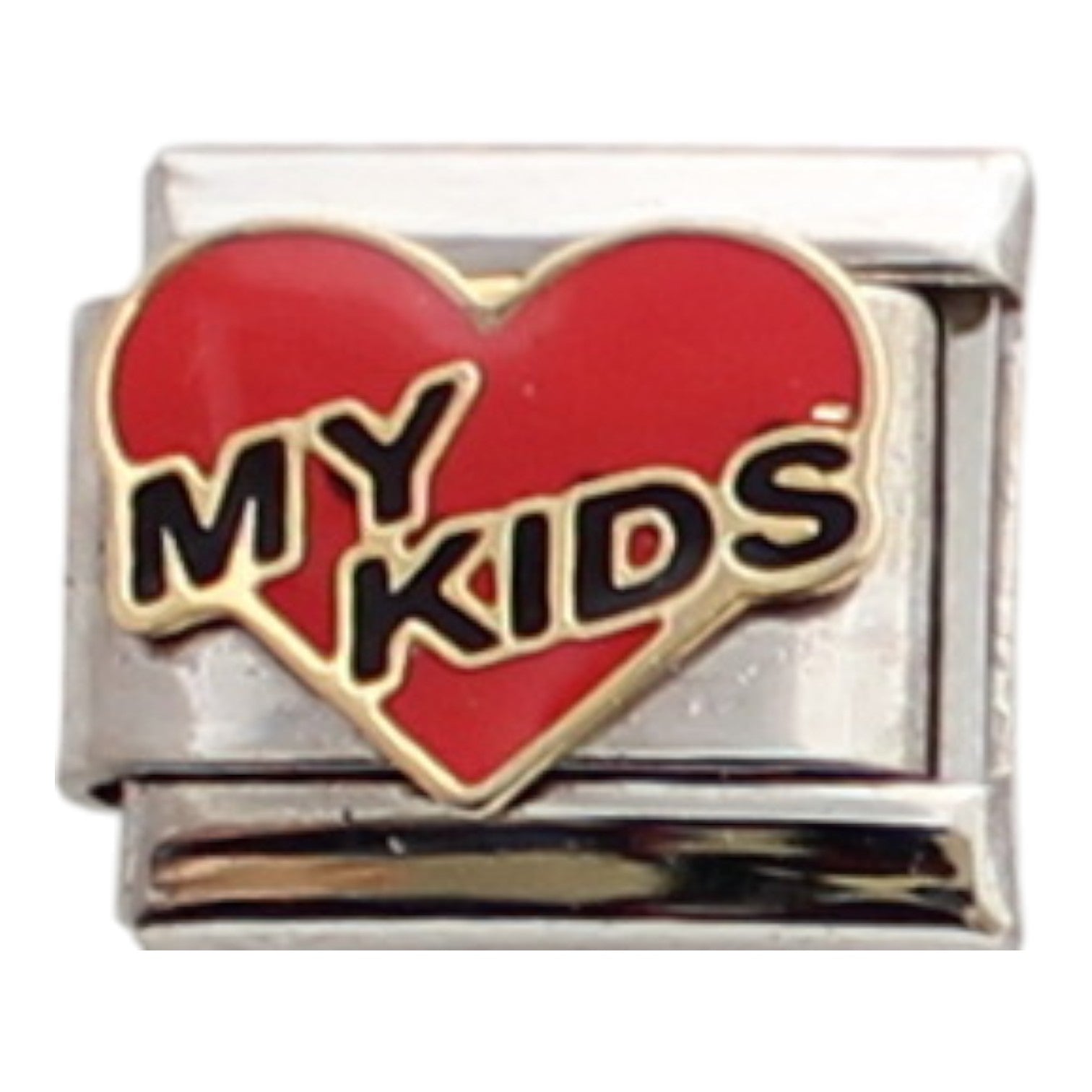 My Kids on Red Heart 9mm Charm
