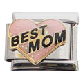 Best Mom on Pink Heart 9mm Charm