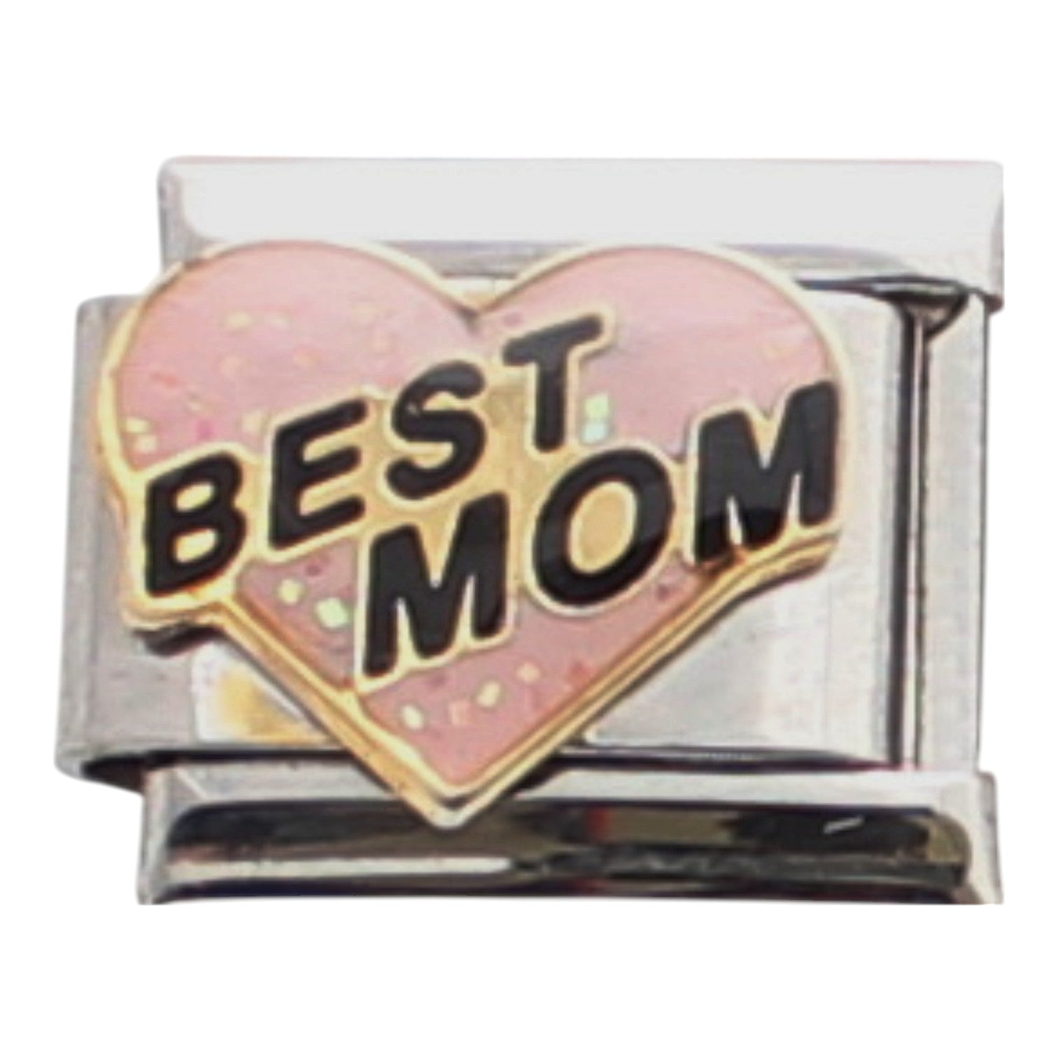 Best Mom on Pink Heart 9mm Charm