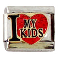 I Love my Kids Pink Heart 9mm Charm