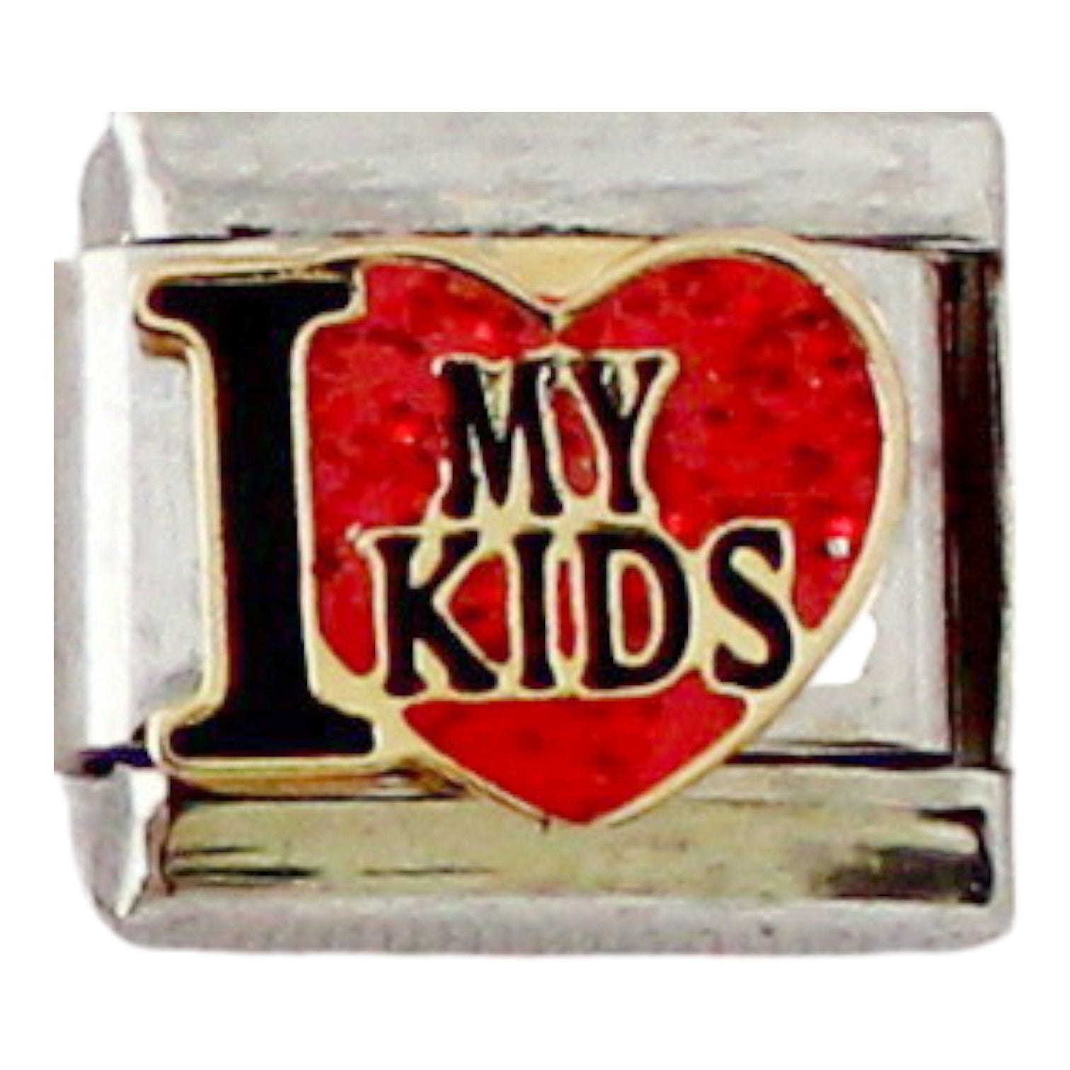 I Love my Kids Pink Heart 9mm Charm