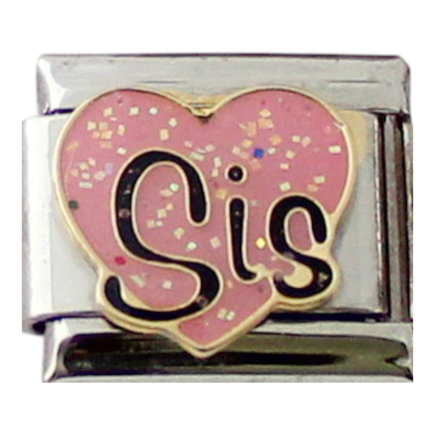 Sis Pink Heart 9mm Charm
