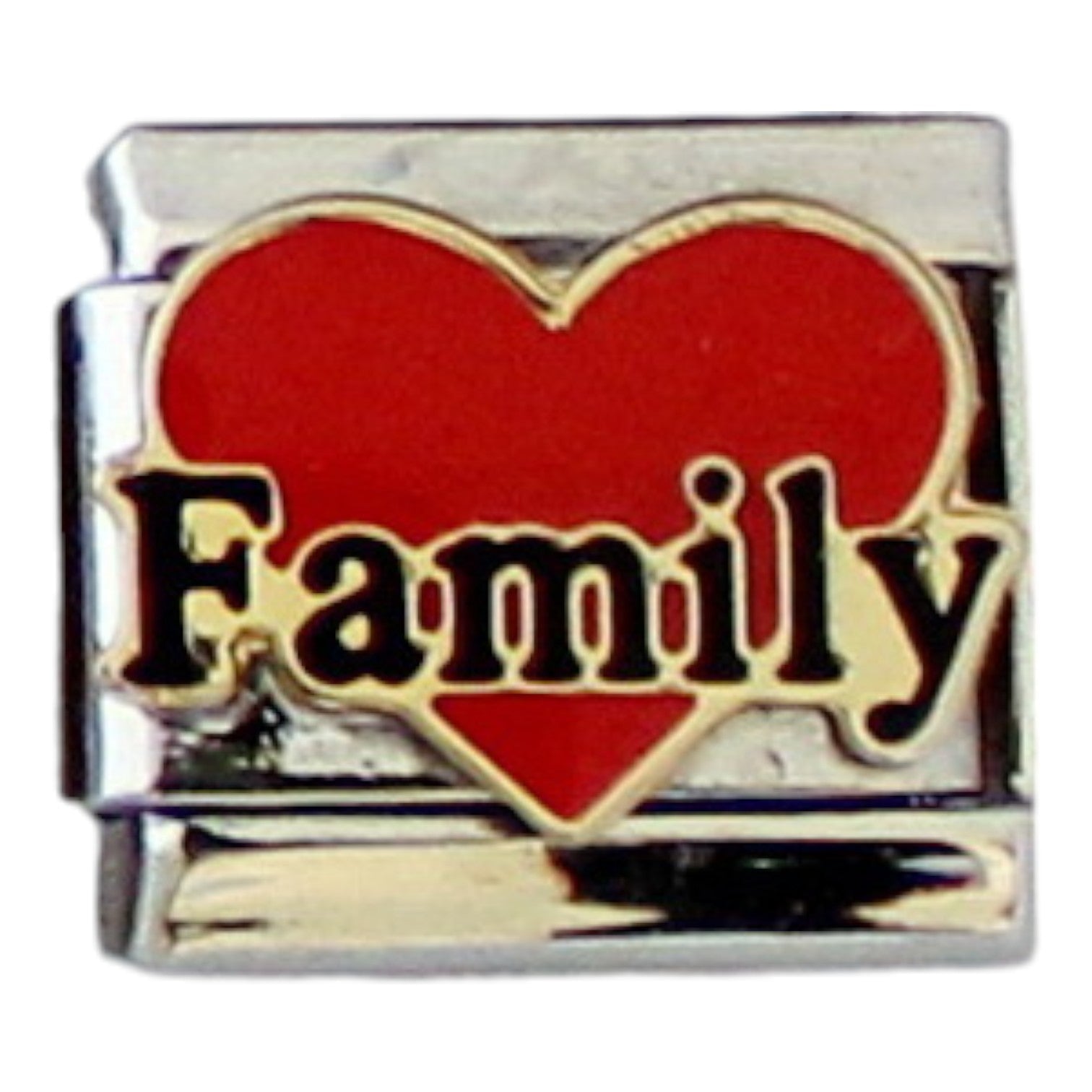 Family red heart 9mm Charm