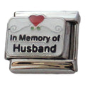 In Memory of Husband 9mm Charm