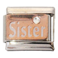 Rose gold sister 9mm Charm
