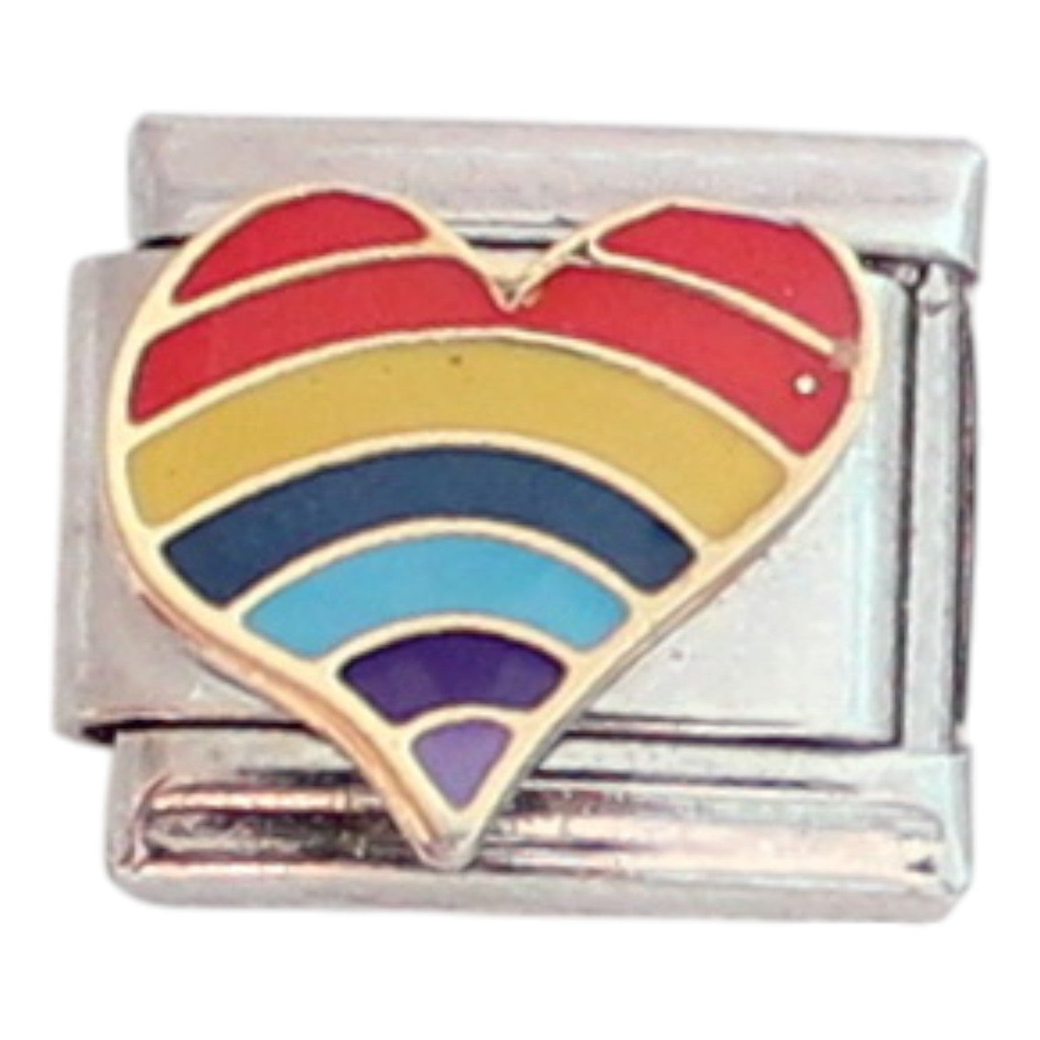Rainbow Heart 9mm Charm