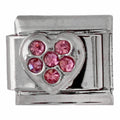 Pink CZ Heart 9mm Charm