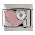 Pink Heart with Stone 9mm Charm