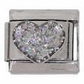 Glitter Heart 9mm Charm