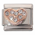 Rose Gold CZ Heart 9mm Charm