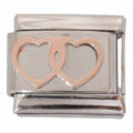 Rose Gold Hearts 9mm Charm