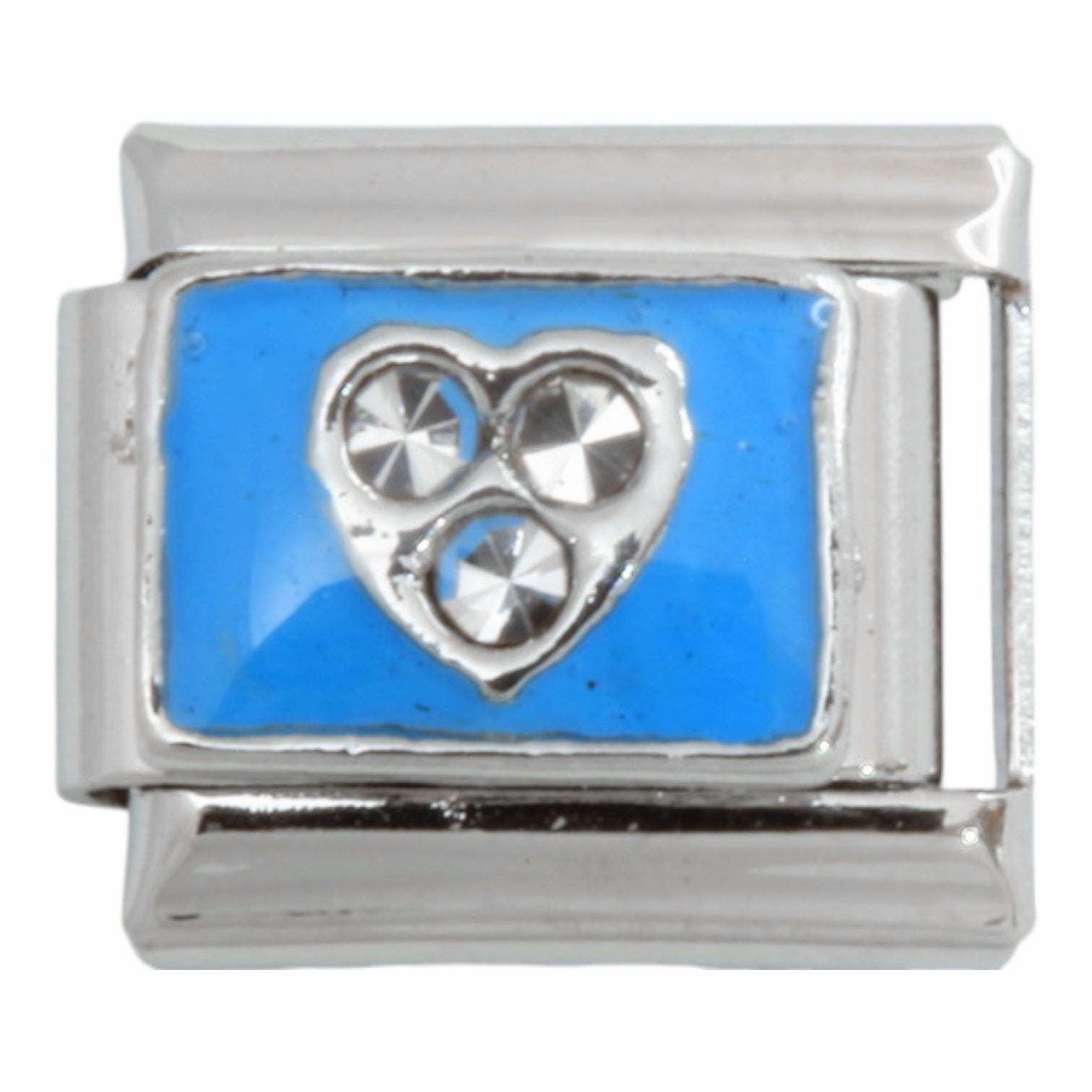 Blue Heart Stones 9mm Charm
