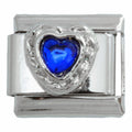 Dark Blue Heart Stone 9mm Charm