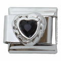 Black Heart Stone 9mm Charm