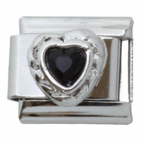 Black Heart Stone 9mm Charm