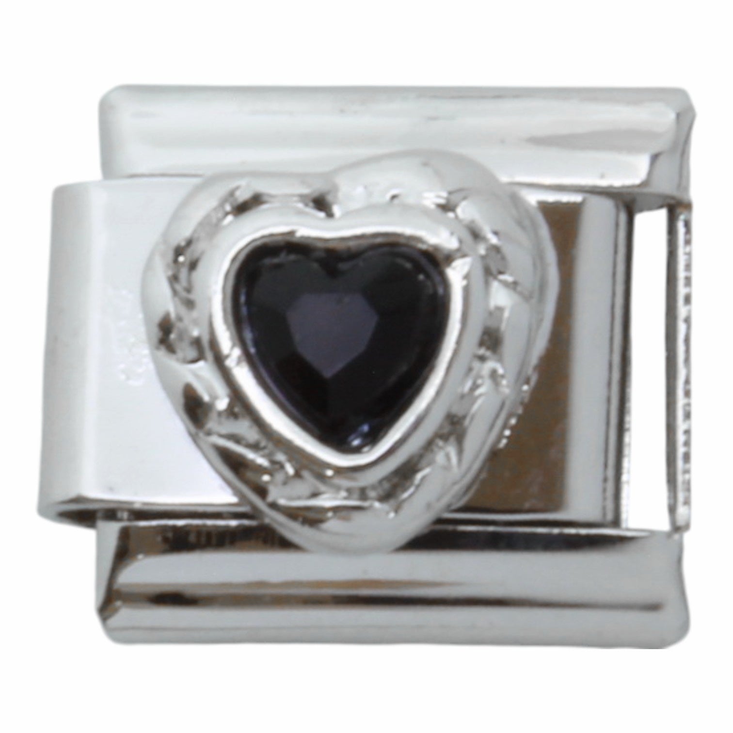 Black Heart Stone 9mm Charm