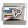 Rainbow Heart Stones 9mm Charm