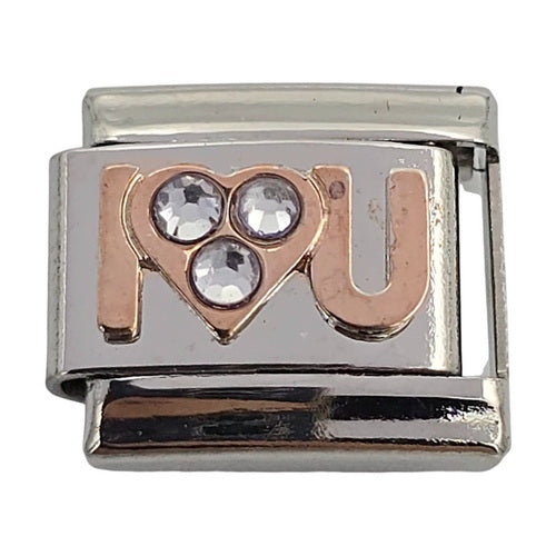 I Love U Rose Gold 9mm Charm