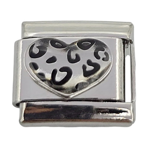 Animal Print Heart 9mm Charm
