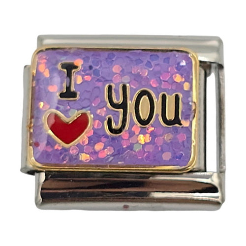 I Love You Purple 9mm Charm