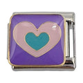 Heart Purple 9mm Charm