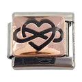 Rose Gold Heart Infinity 9mm Charm