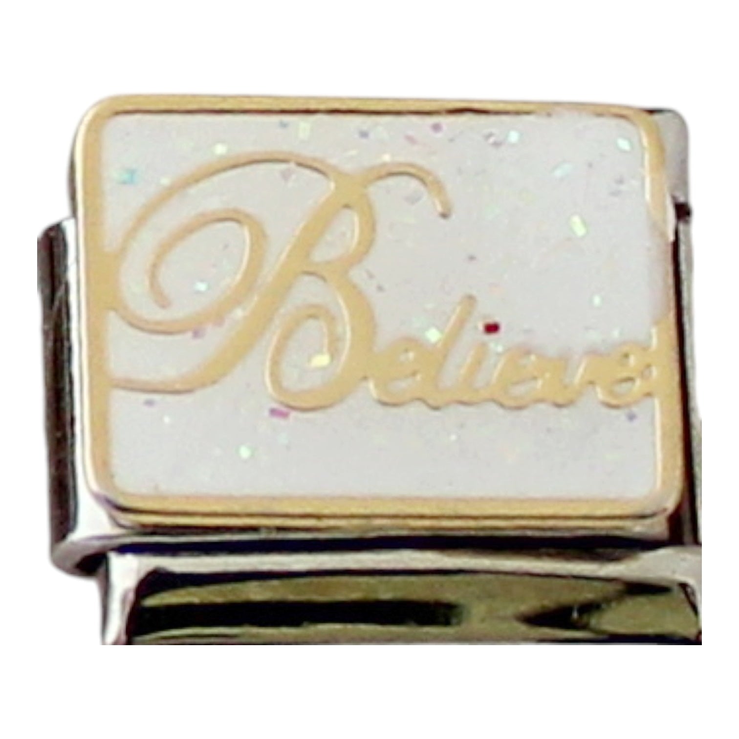 Believe White 9mm Charm