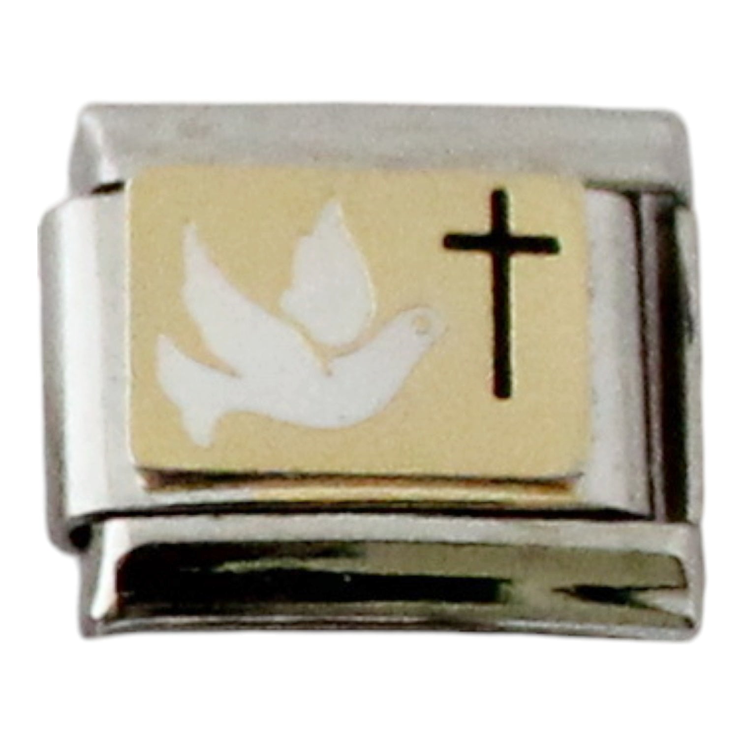 Dove and Cross 9mm Charm