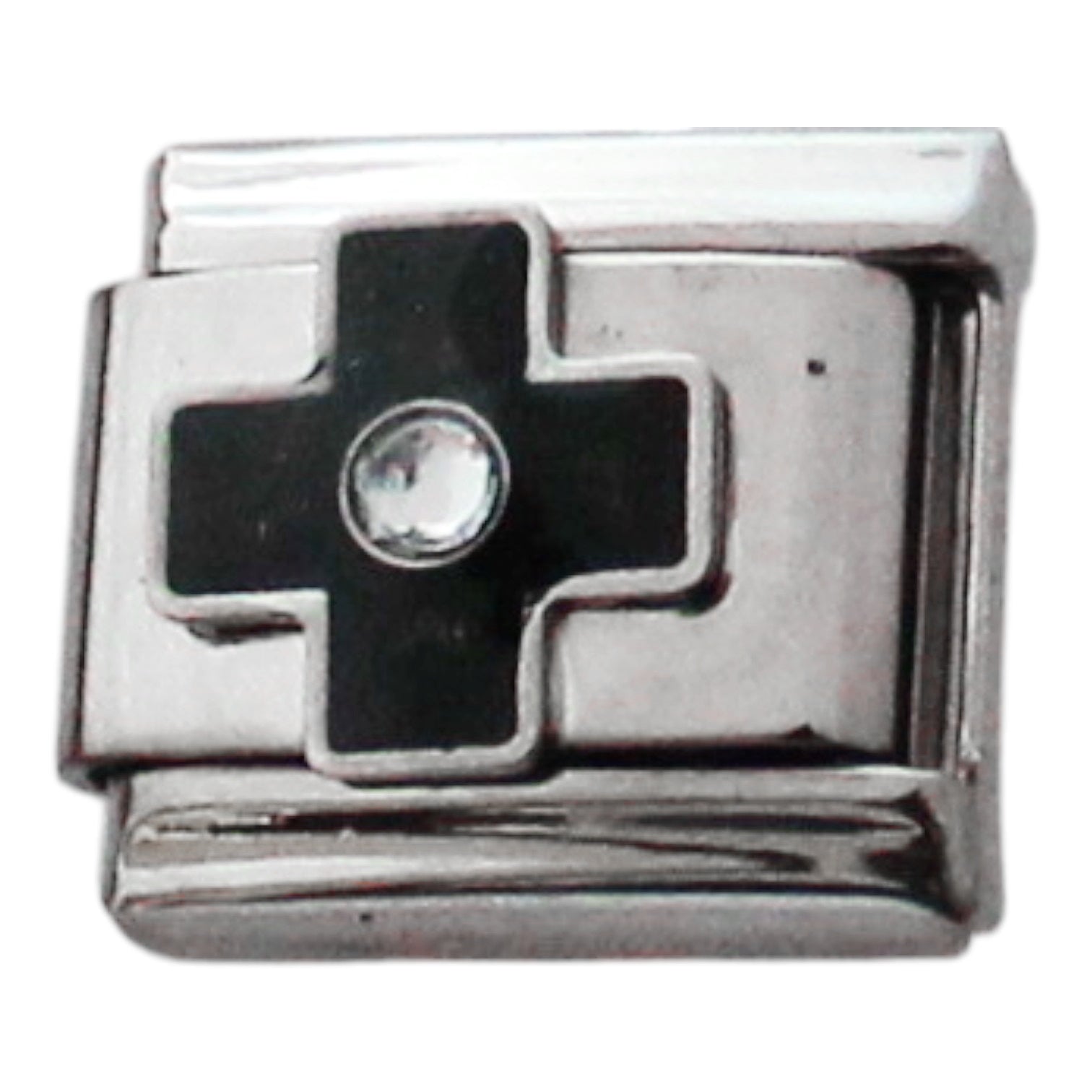 Black Cross w/Stones 9mm Charm