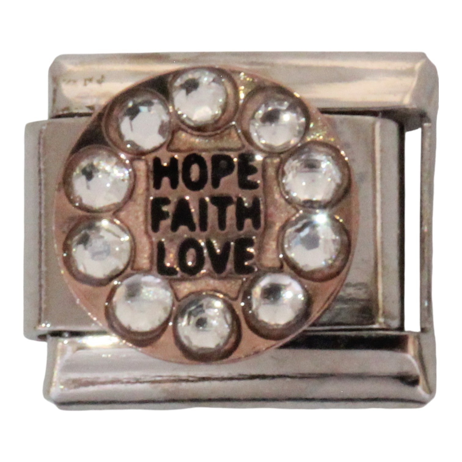 Hope Faith Love Rose Gold 9mm Charm