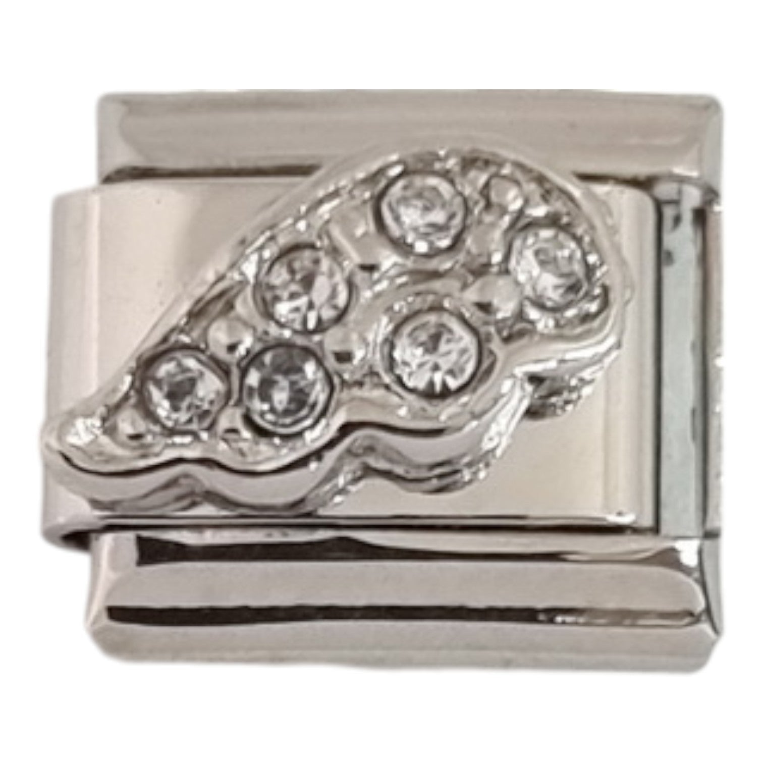 Silver CZ Wing 9mm Charm