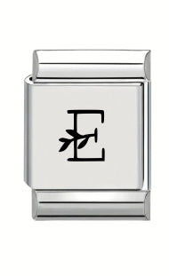13mm Laser Italian Charm - Letter E