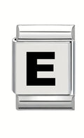 13mm Laser Italian Charm - Plain Letter E