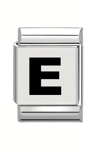 13mm Laser Italian Charm - Plain Letter E