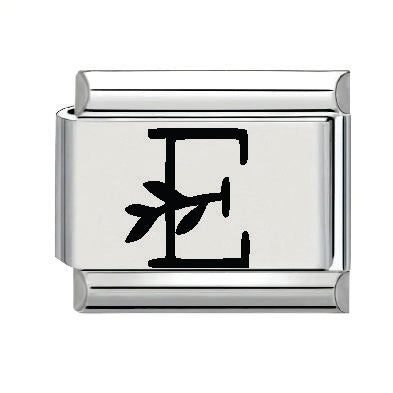 9mm Laser Italian Charm - Letter E