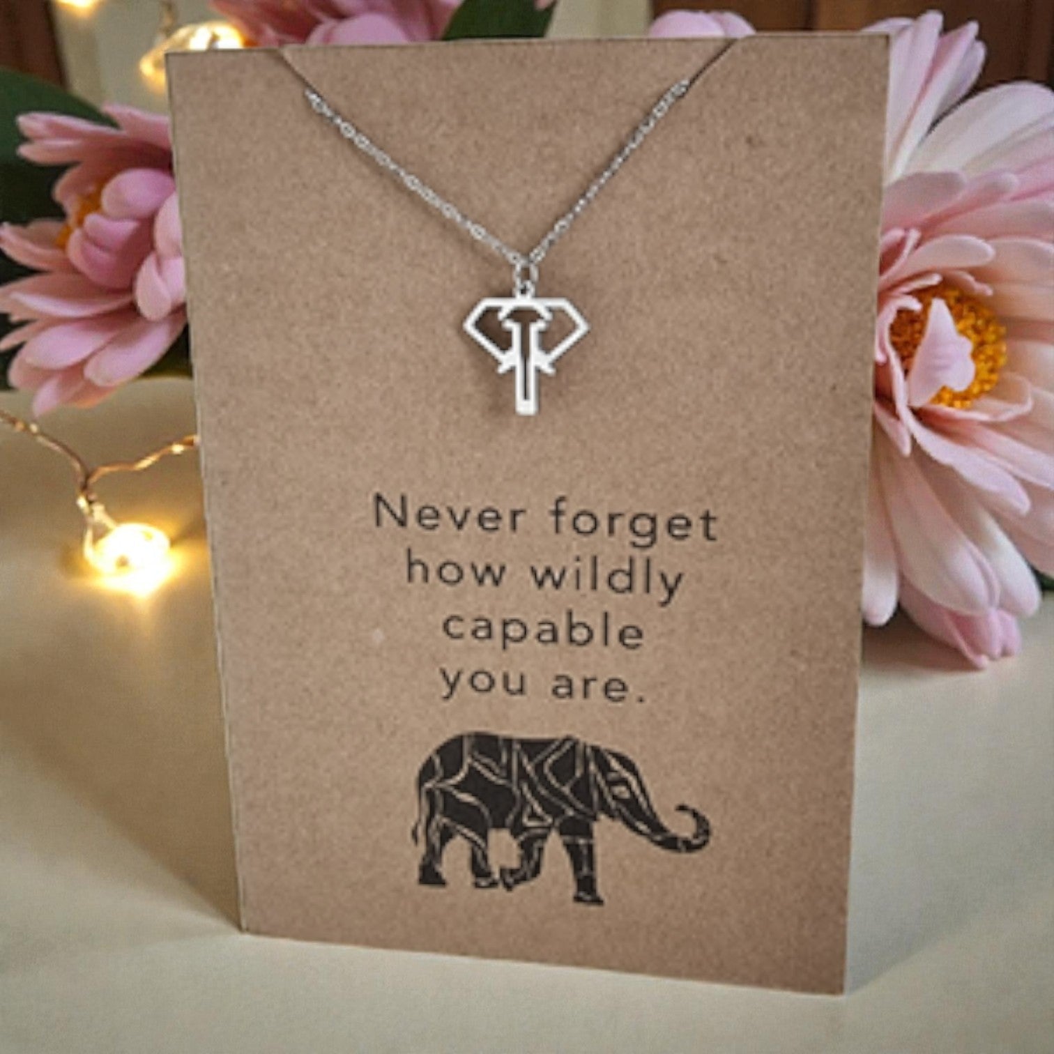 Elephant Pendant & Chain - Card 401